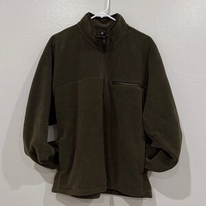 Uniqlo Men's Dark Green Zip-Up Sweater